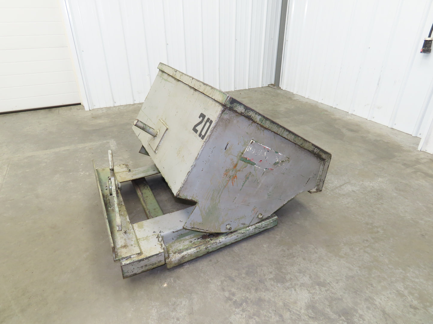 Roura Self Dumping Hopper 1/4 Yard Forklift Steel Dumpster Low Profile 33x37x25"