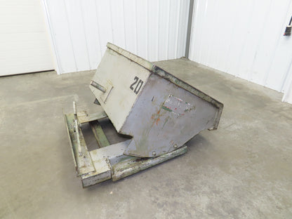 Roura Self Dumping Hopper 1/4 Yard Forklift Steel Dumpster Low Profile 33x37x25"