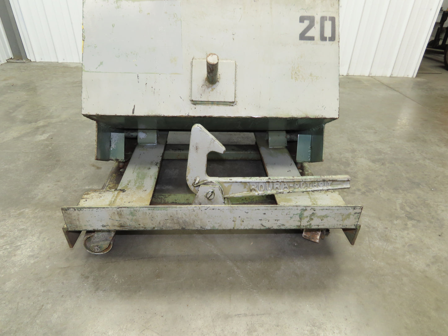 Roura Self Dumping Hopper 1/4 Yard Forklift Steel Dumpster Low Profile 33x37x25"