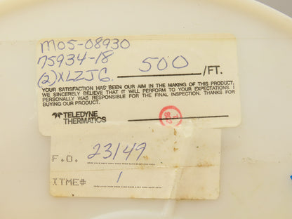 M27500-18SD2U23 18AWG 2 Conductor Wire Tefzel Aircraft Cable Military Spec 500Ft