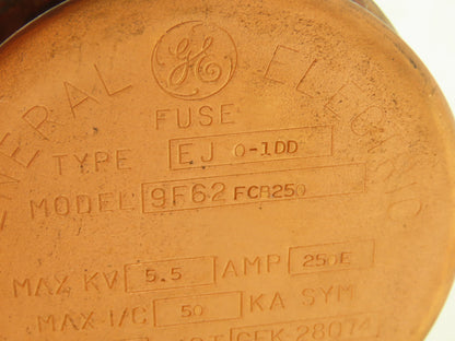 GE General Electric 9F62FCB250 Dual Fuse 250E Amp 5.5kv Type EJ 0-1DD 16"L