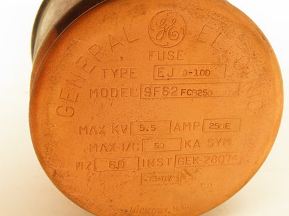 GE General Electric 9F62FCB250 Dual Fuse 250E Amp 5.5kv Type EJ 0-1DD 16"L