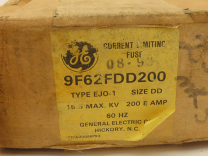 GE General Electric 9F62FDD200 Dual Fuse 200E Amp 15.5kv Type EJ0-1 DD 19"L