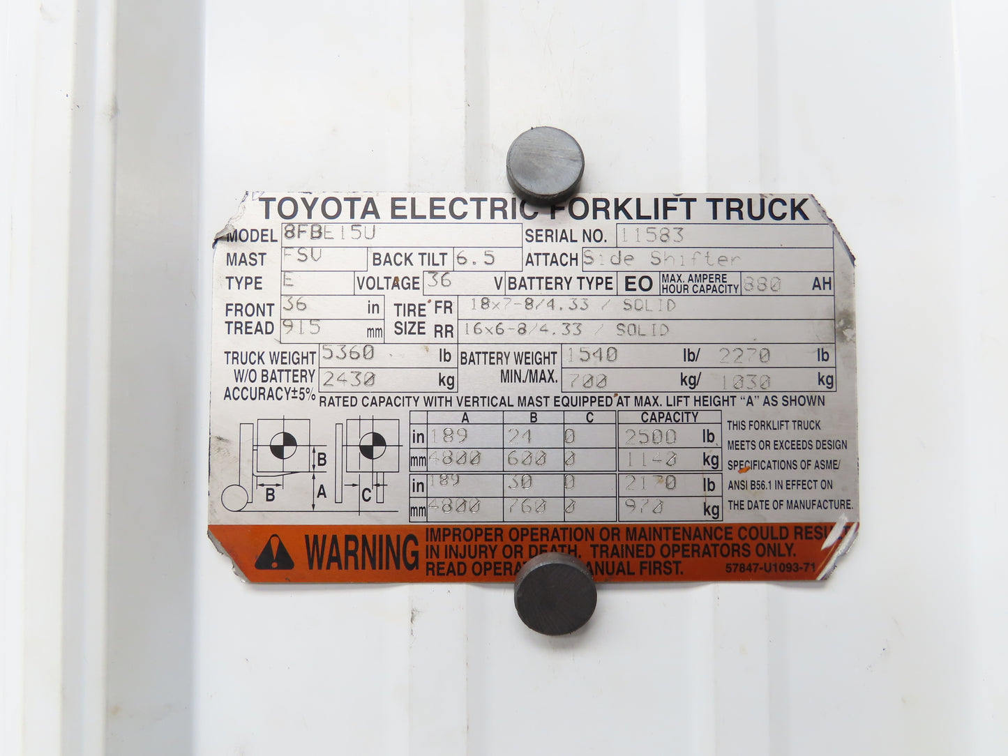 Toyota L12640 Forklift Left Front Drive Axle & Motor Assembly 5-Lug Off 8FBE15U