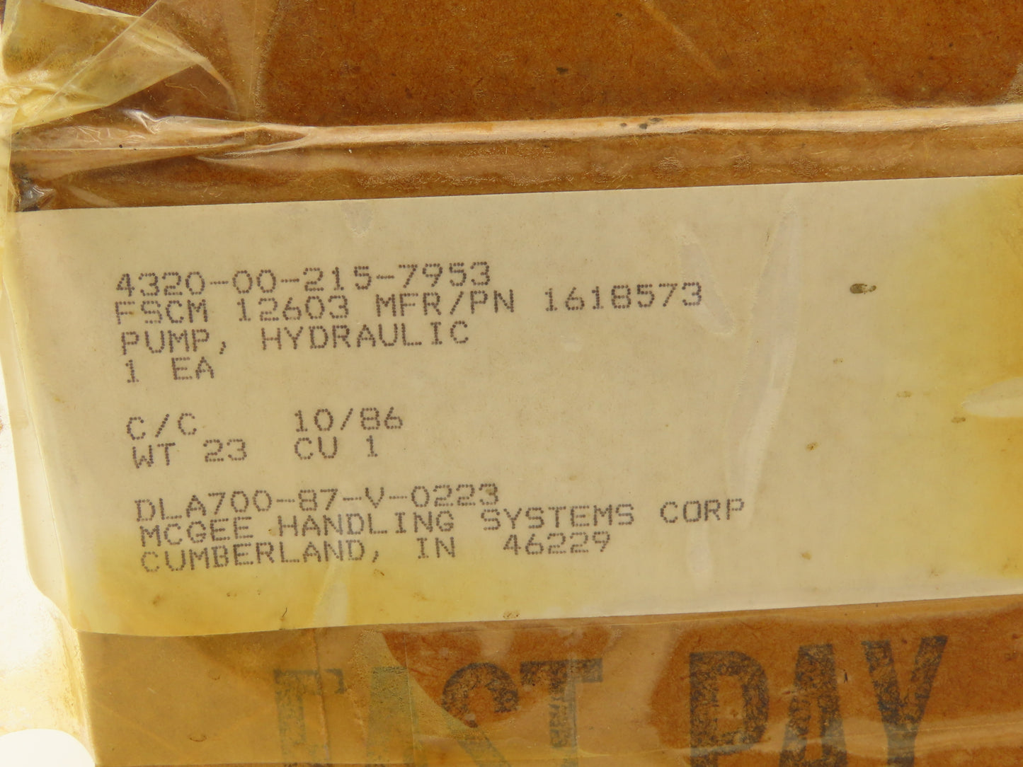 Clark 1618573 Forklift Hydraulic Pump