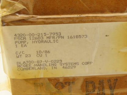 Clark 1618573 Forklift Hydraulic Pump