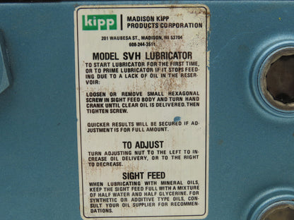 Madison Kipp SVH 6-Point Lubricator Sight Feed Oiler Pump 5 Liter Tank