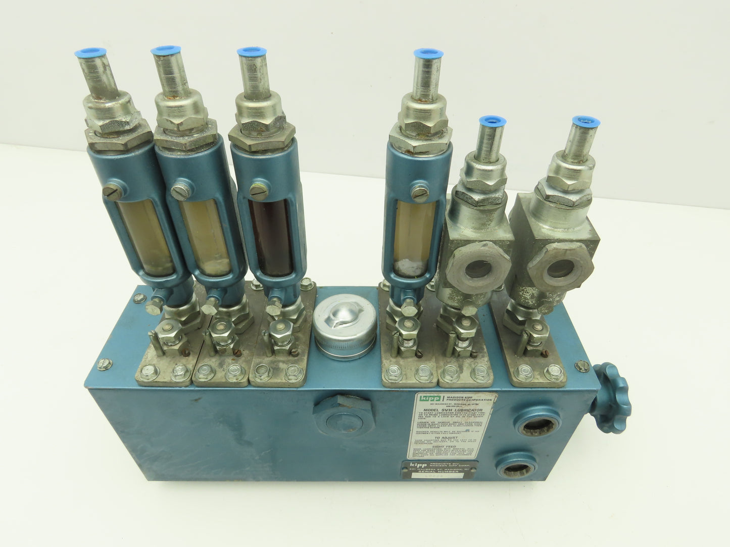 Madison Kipp SVH 6-Point Lubricator Sight Feed Oiler Pump 5 Liter Tank