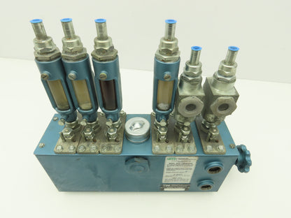 Madison Kipp SVH 6-Point Lubricator Sight Feed Oiler Pump 5 Liter Tank