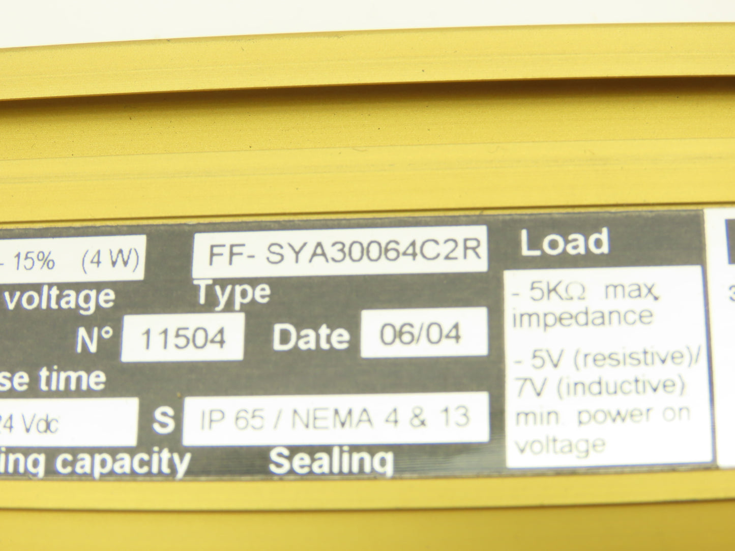 Honeywell FF-SYA30064C2R Safety Light Curtain Emitter Transmitter Set 670mm L