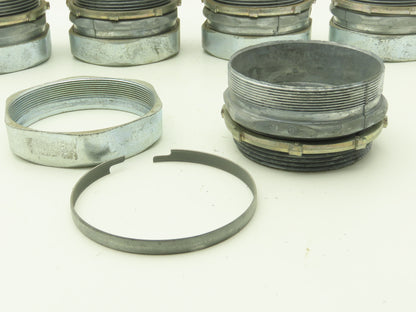 3-1/2" EMT Conduent Compression Connector Rigid IMC Die Cast Lot of 7