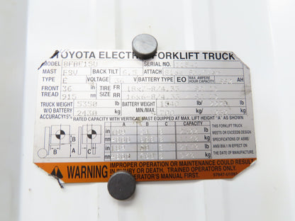 Toyota 8FBE15U Electric Forklift Dual-Wheel Rear Axle Assembly Off 8FBE15U *Read