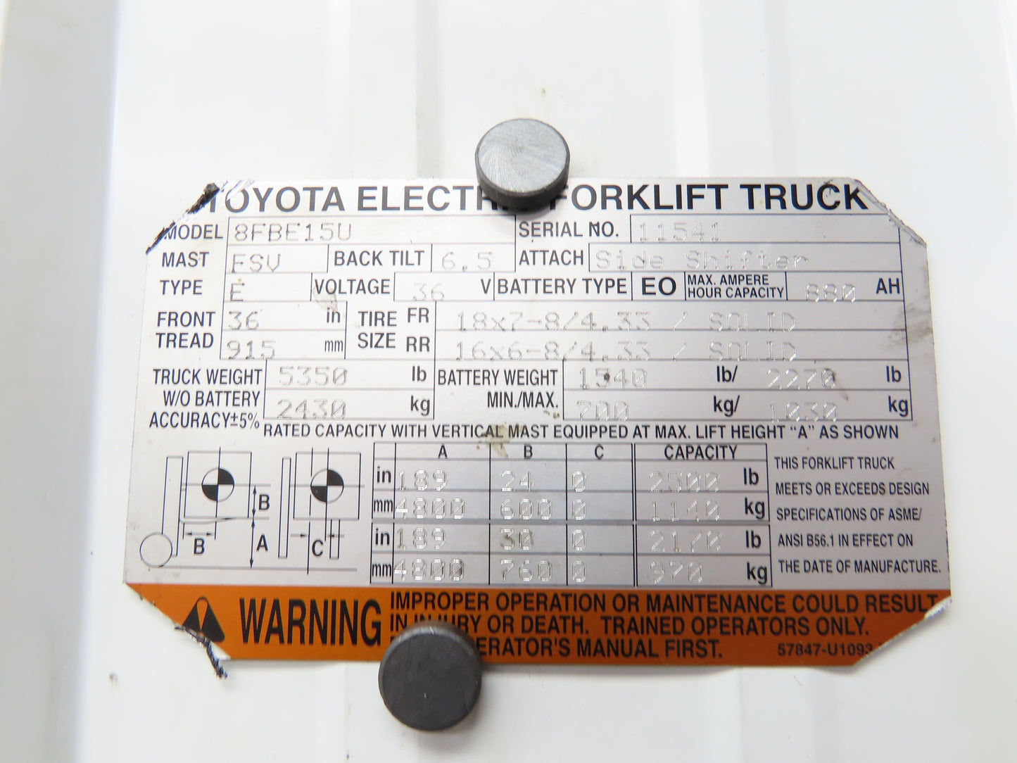 Toyota L12640 Forklift Left Front Drive Axle & Motor Assembly 5-Lug Off 8FBE15U