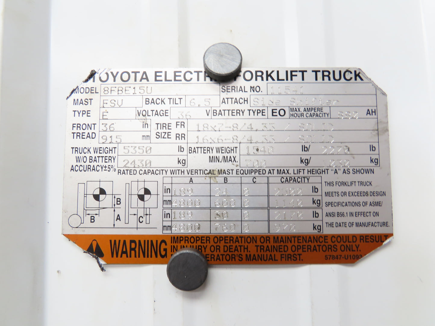 Toyota R12640 Forklift Right Front Drive Axle & Motor Assembly 5-Lug Off 8FBE15U