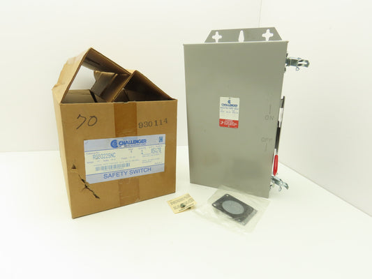 Challenger RGD322SNC Safety Disconnect Switch Fusible 60A 3 Pole 4 Wire 240V