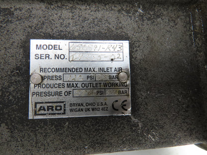 ARO 66523 Ingersol Rand Pneumatic Extrusion Pump 8" Air Motor 6" Stroke 120PSI
