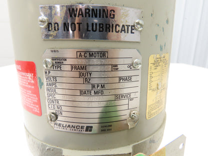 Reliance Electric B7706387M-VS-1 AC Motor 3/4Hp 3450RPM 440V 3Ph FM56CZ