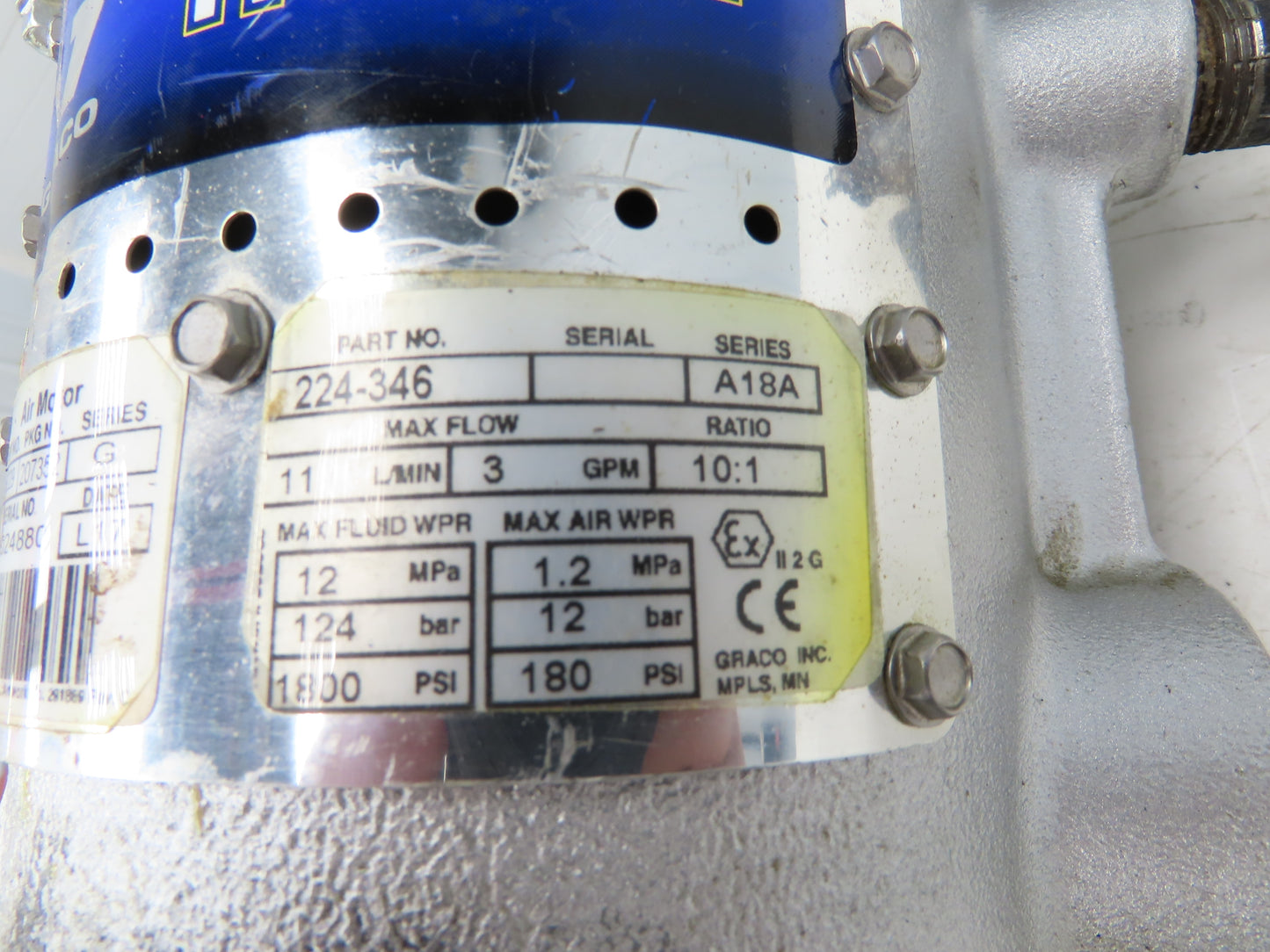 Graco 207352 President 10:1 Air Operated 3GPM 2-Ball Piston Pump 224-346