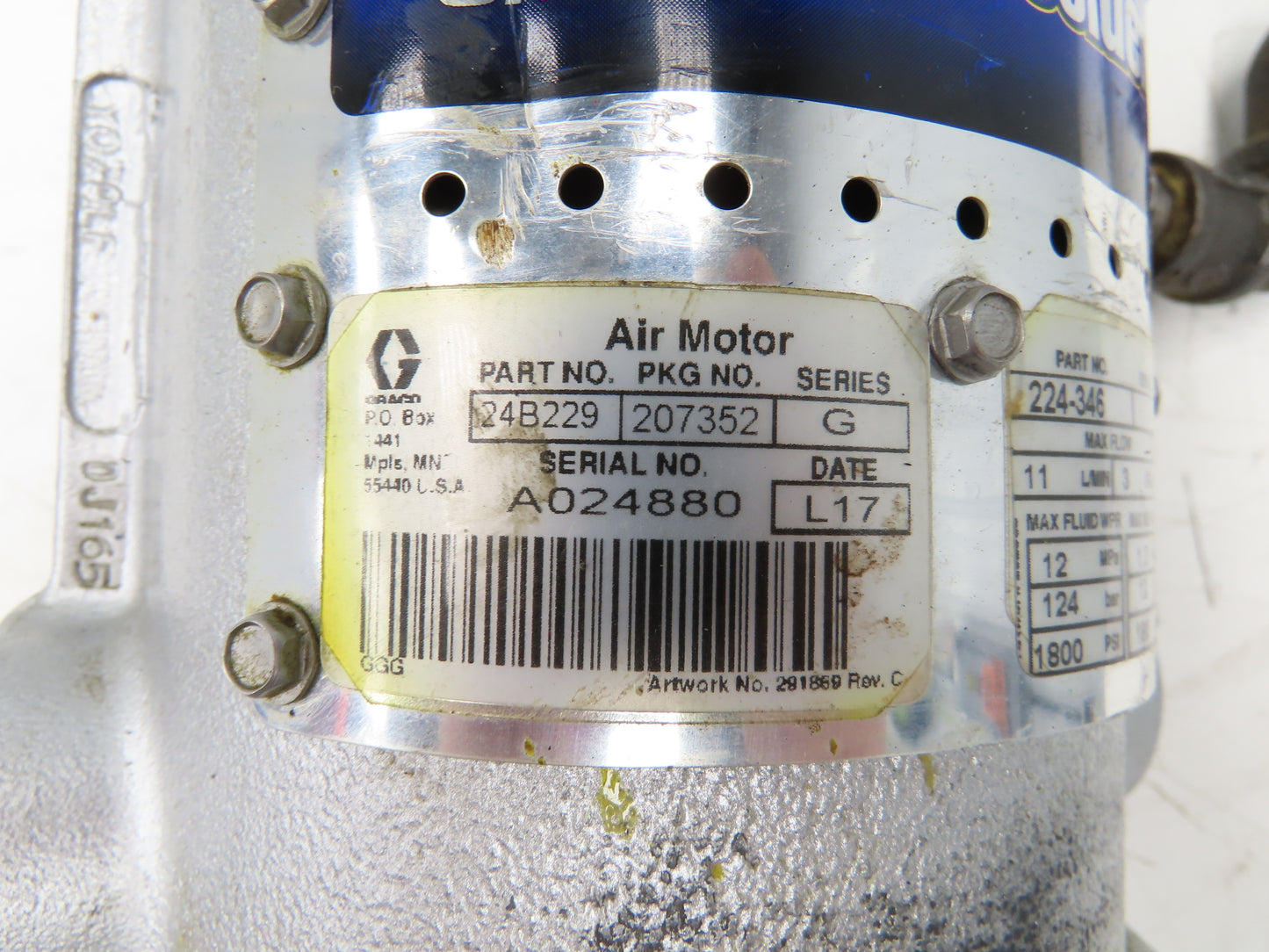 Graco 207352 President 10:1 Air Operated 3GPM 2-Ball Piston Pump 224-346