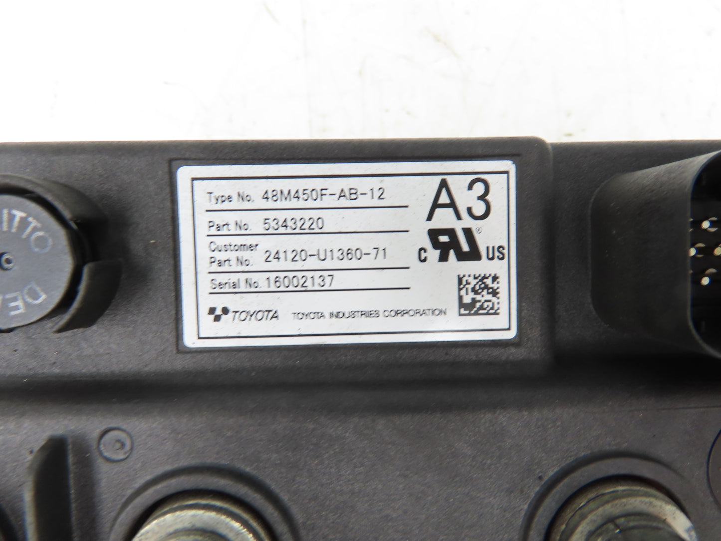 Toyota 48M450F-AB-12 Forklift AC Motor Drive Controller Removed From 8FBE15U