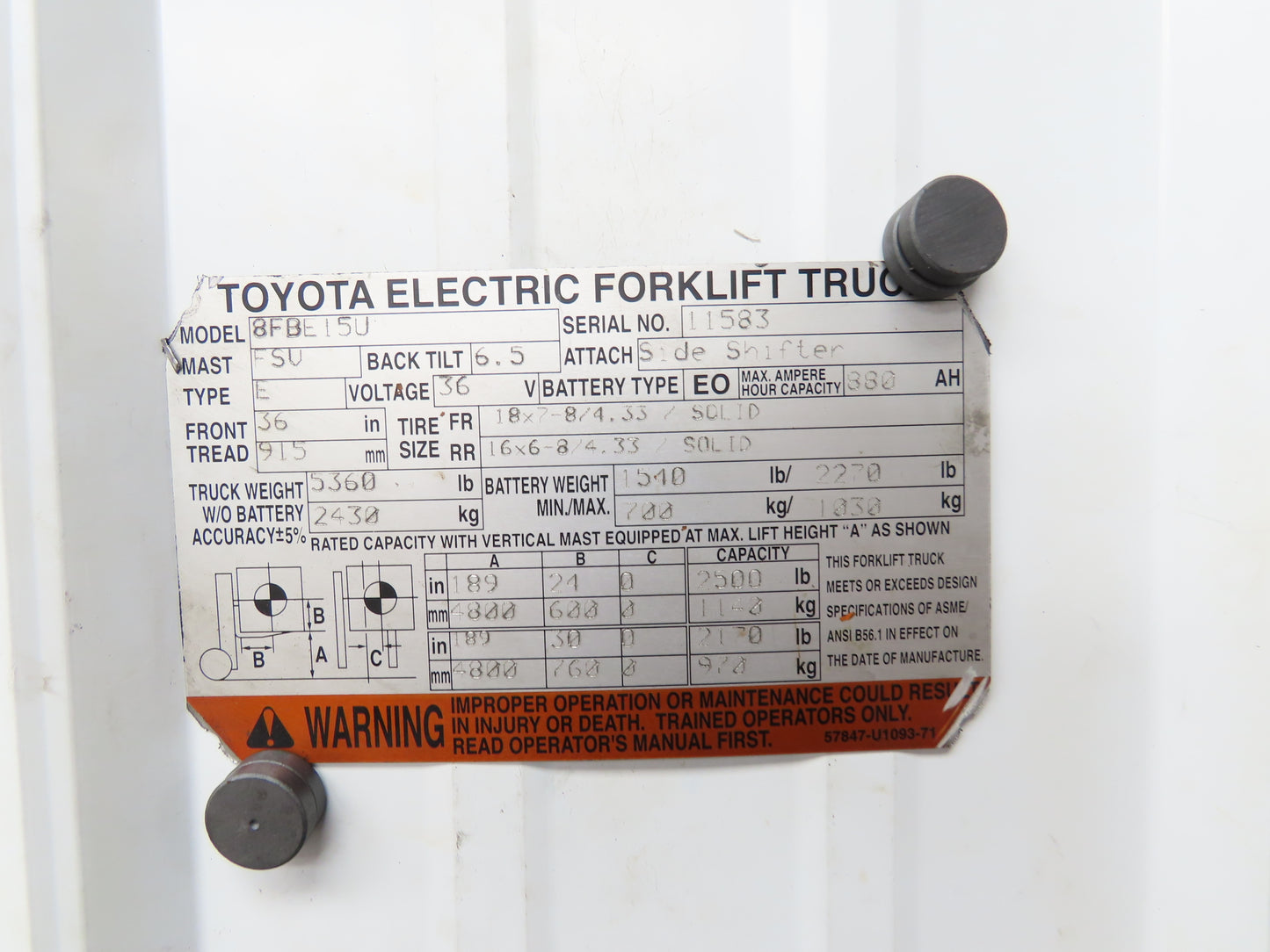 Toyota 58860-1092071 Electric Forklift Accelerator Rotary Switch Off Of 8FBE15U