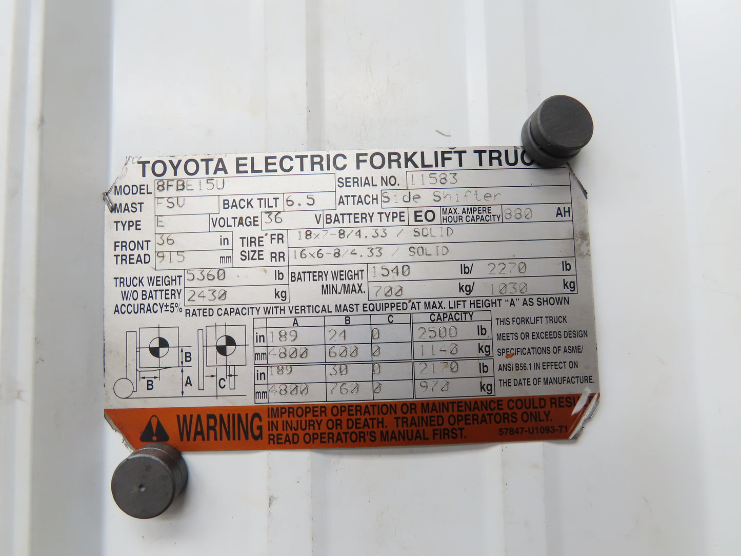 Toyota Electric Forklift Brake Pedal Master Cylinder Assembly From 8FBE15U