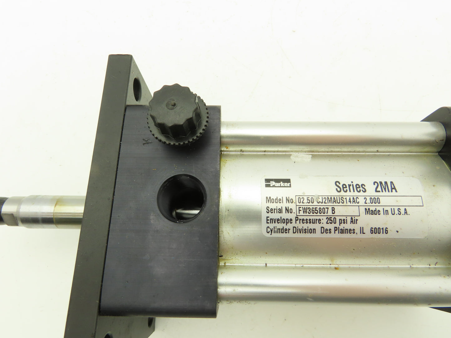 Parker Series 2MA Pneumatic Air Cylinder 2-1/2" Bore 2" Stroke 250PSI