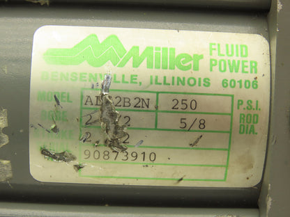 Miller Fluid Power AL72B2N Pneumatic Cylinder 2-1/2" Bore 2-1/2" Stroke 250PSI