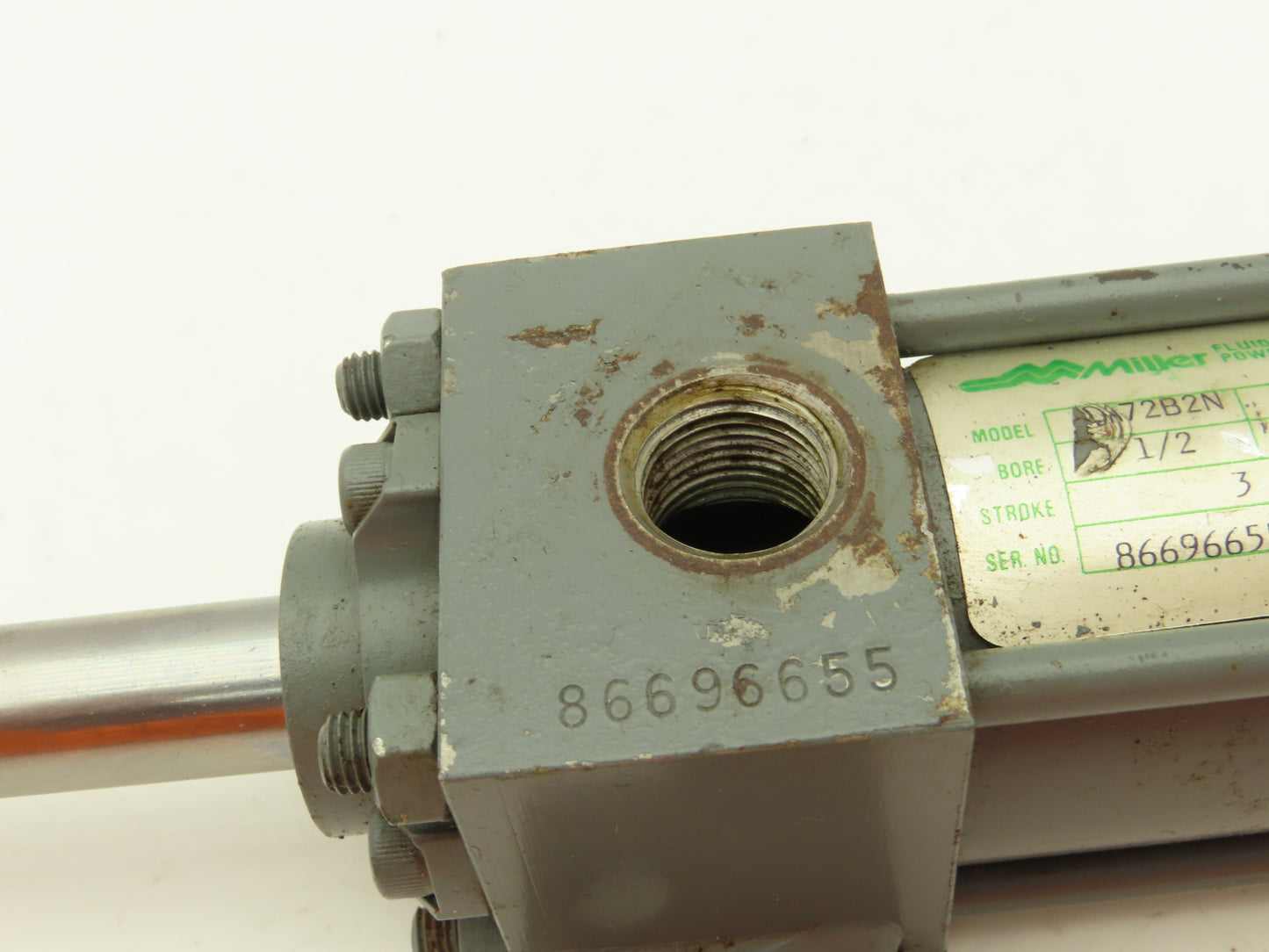Miller Fluid Power DA72B2N Pneumatic Cylinder 1-1/2" Bore 3" Stroke Double End