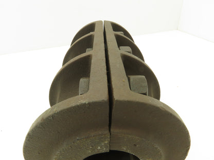 Louden K474 Shaft Coupler 2-1/8" ID x 9-1/2"L x 1/2" Keyway Cast Iron 6 Bolt