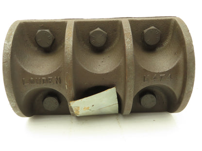 Louden K474 Shaft Coupler 2-1/8" ID x 9-1/2"L x 1/2" Keyway Cast Iron 6 Bolt