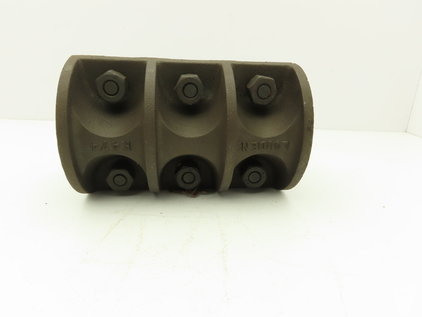 Louden K474 Shaft Coupler 2-1/8" ID x 9-1/2"L x 1/2" Keyway Cast Iron 6 Bolt