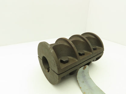 Louden K474 Shaft Coupler 2-1/8" ID x 9-1/2"L x 1/2" Keyway Cast Iron 6 Bolt