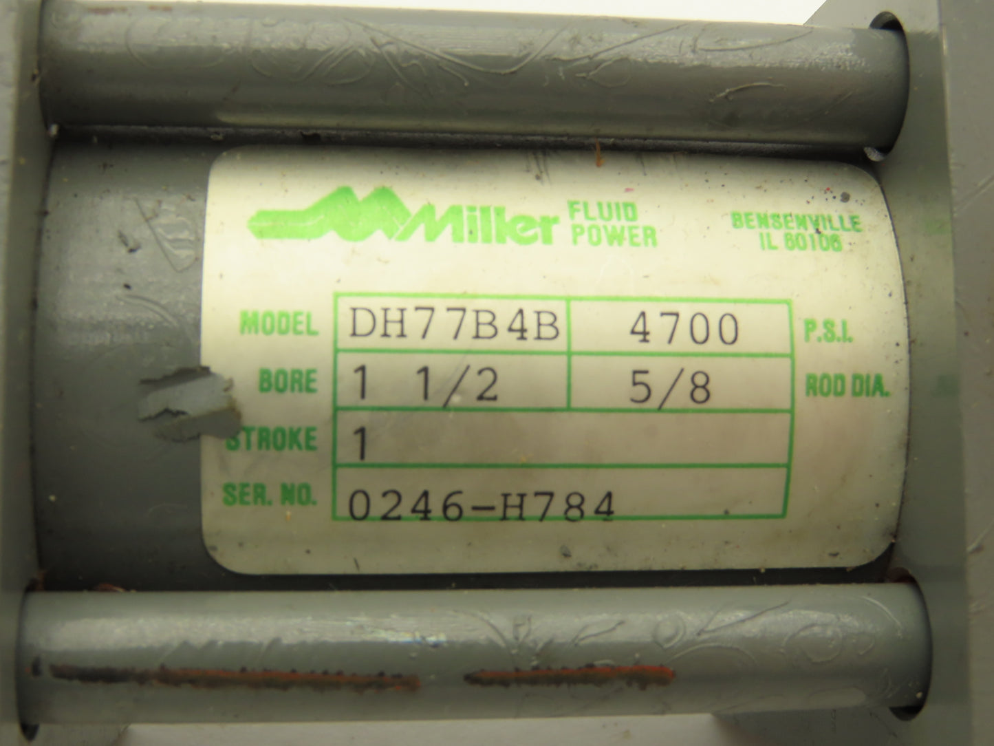 Miller Fluid Power DH77B4B Hydraulic Cylinder 1-1/2" Bore 1" Stroke Double End