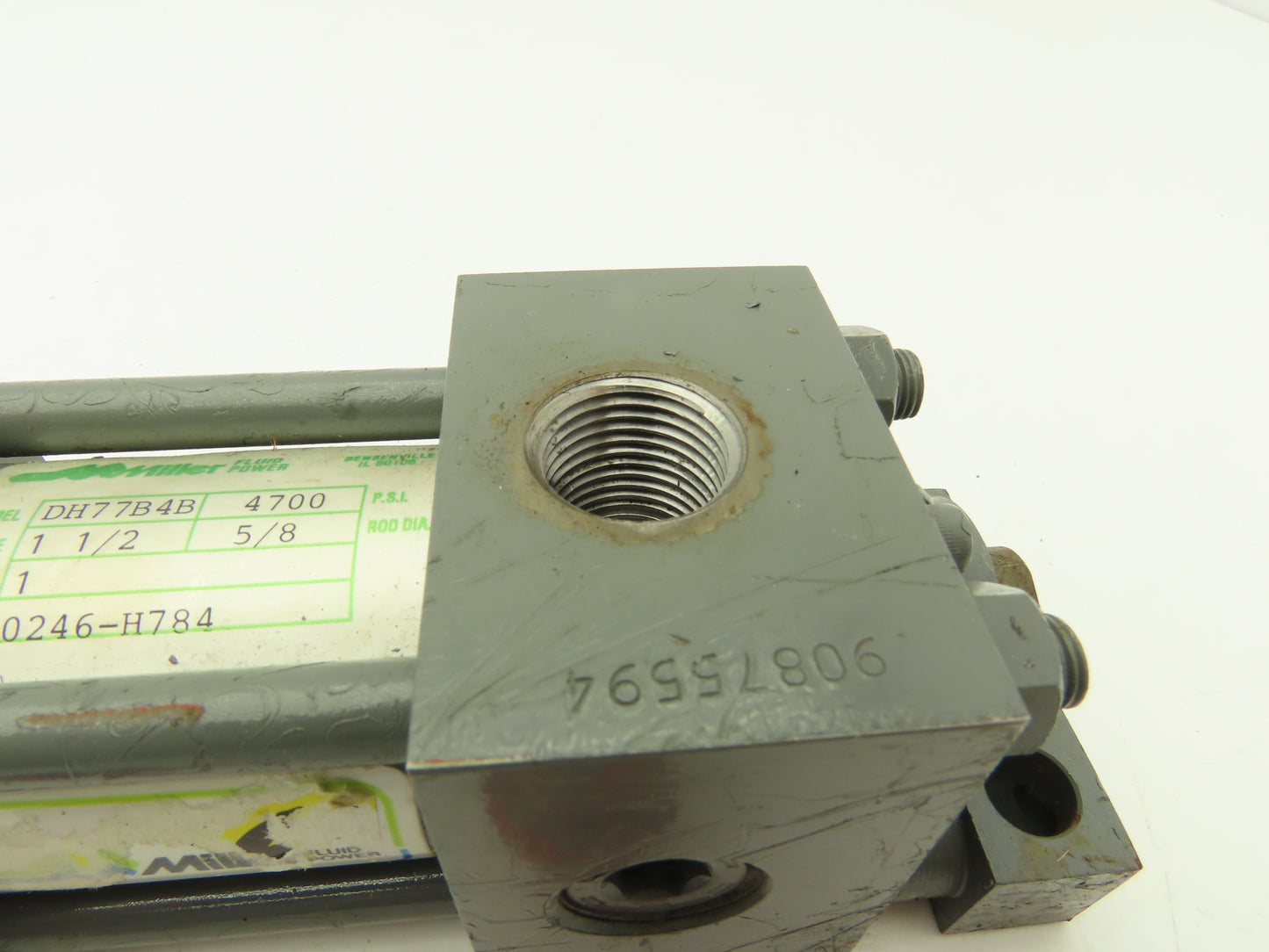 Miller Fluid Power DH77B4B Hydraulic Cylinder 1-1/2" Bore 1" Stroke Double End