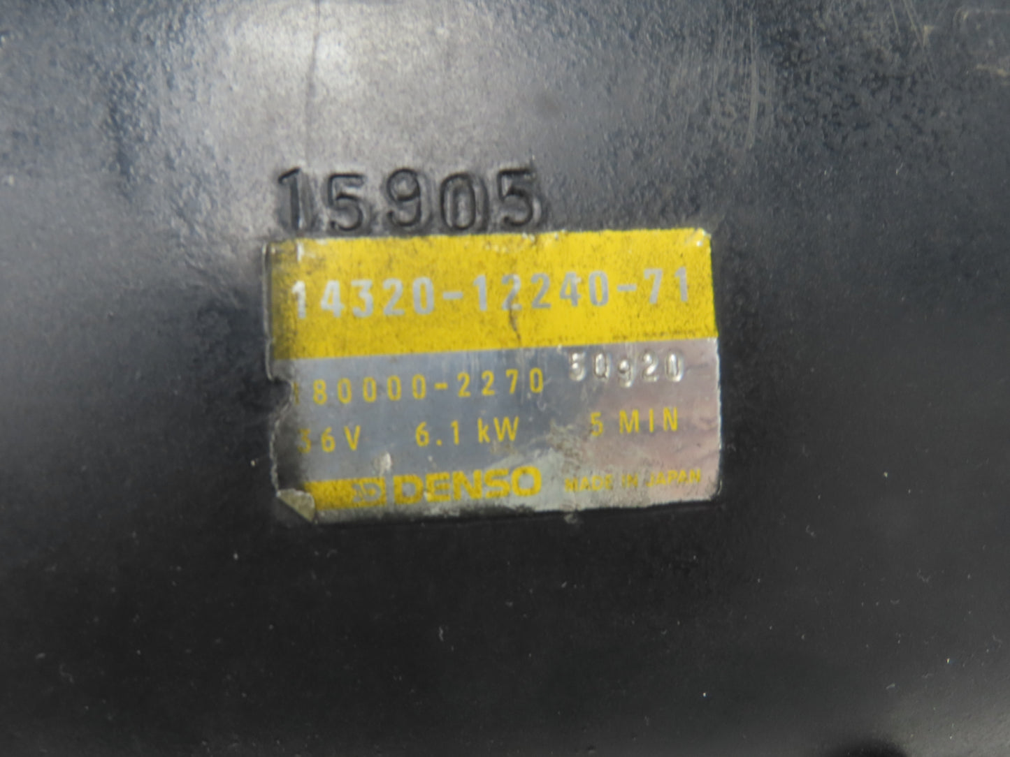 Denso 14320-12240-71 Hydraulic Pump Motor 36V Toyota 5FBE15 Electric Forklift