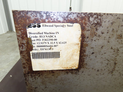 H13 Hot Work Tool Steel Rectangle Block 12.93"H x 22.87"W x 32.43"  2700Lbs