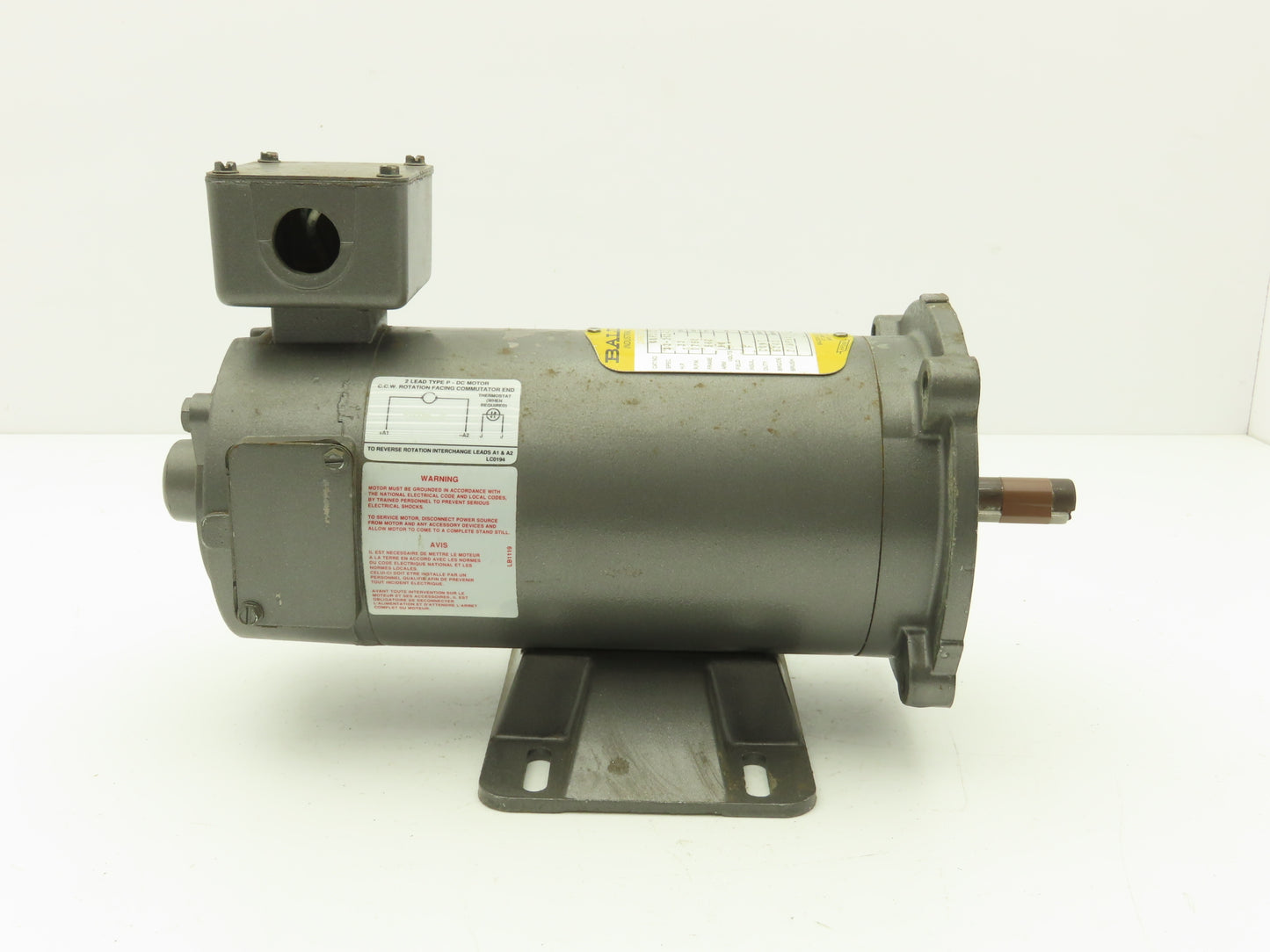 Baldor CDP3320 DC Motor 90VDC .33Hp 1750rpm 3.2A TENV 56C