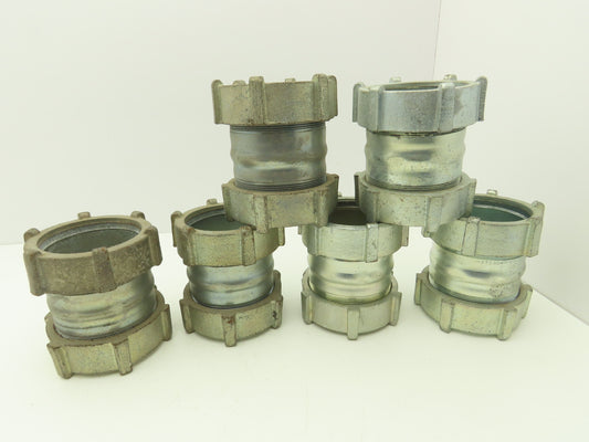 3-1/2" EMT Compression Connector Union Lot of 6