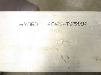 Hydro 6061-T6511 Aluminum 7"x7" x 12' Square Bar Stock Manifold Quality  695Lb