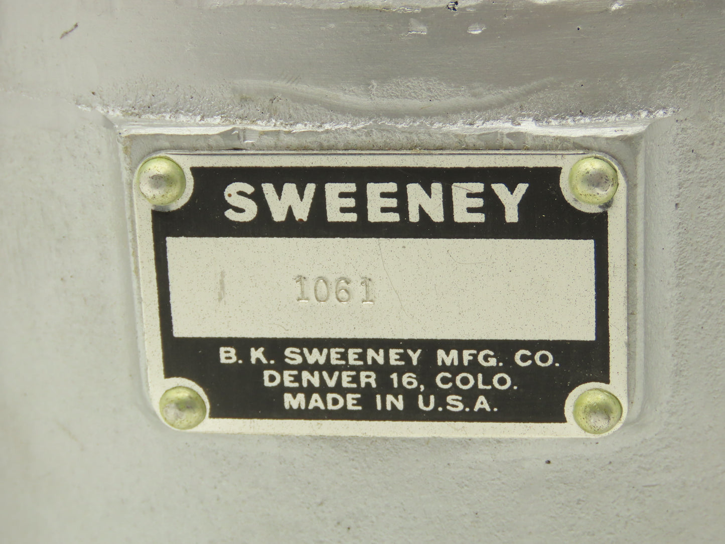 Sweeney 1061 Special Rebuild Tooling Diesel Drill Motor 275-400RPM BK Sweeney