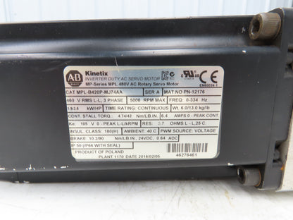 Allen Bradley Kinetix AC Servo Gearmotor 70:1 Reducer 2.5Hp 71 RPM 460V 3Ph