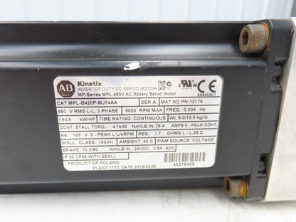 Allen Bradley Kinetix AC Servo Gearmotor 25:1 Reducer 2.5Hp 200 RPM 460V 3Ph