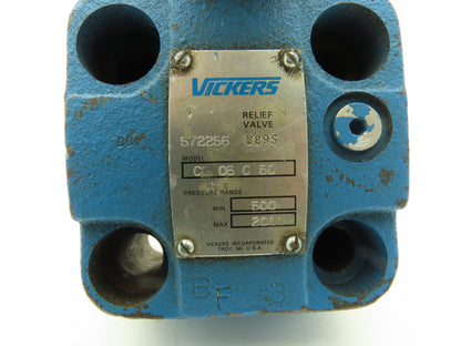 Vickers CG-06-C-50 Hydraulic Relief Valve 500-2000 PSI 3/4"