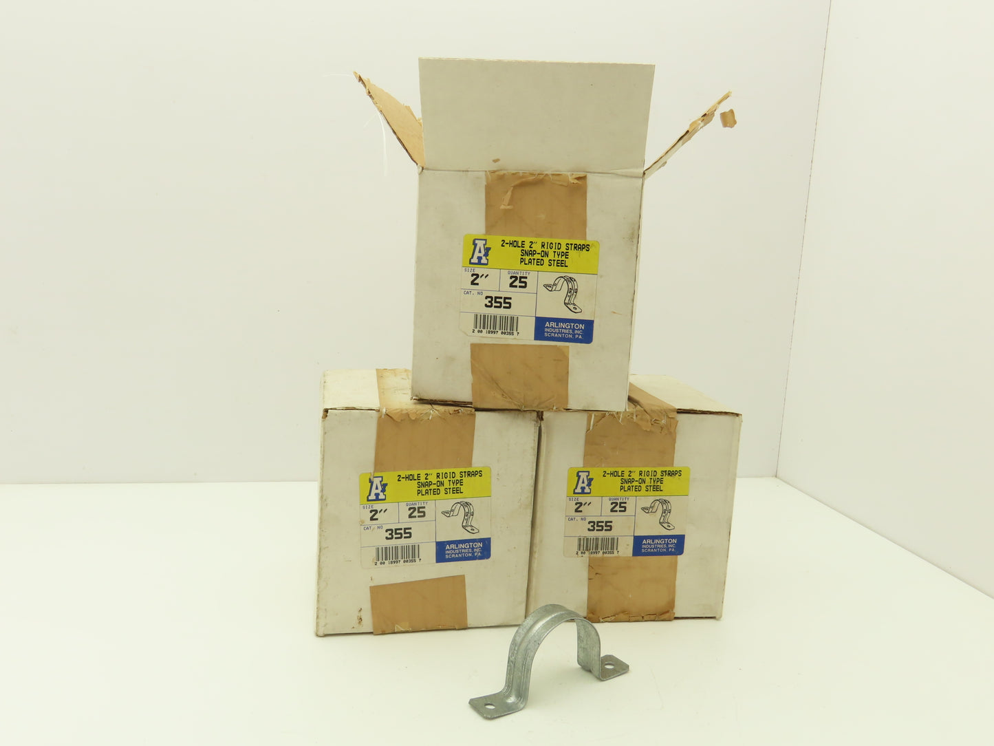 Arlington Industries 355 2" 2-Hole Rigid Conduit Strap Plated Steel  Lot of 75