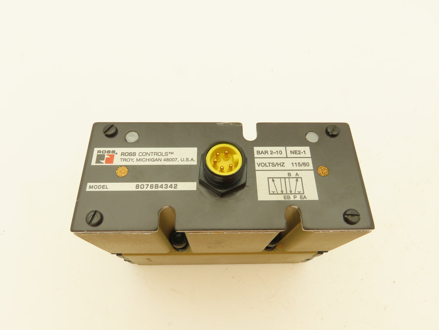 Ross 8076B4342 Pneumatic Directional Solenoid Pilot Valve 115V 80 Series