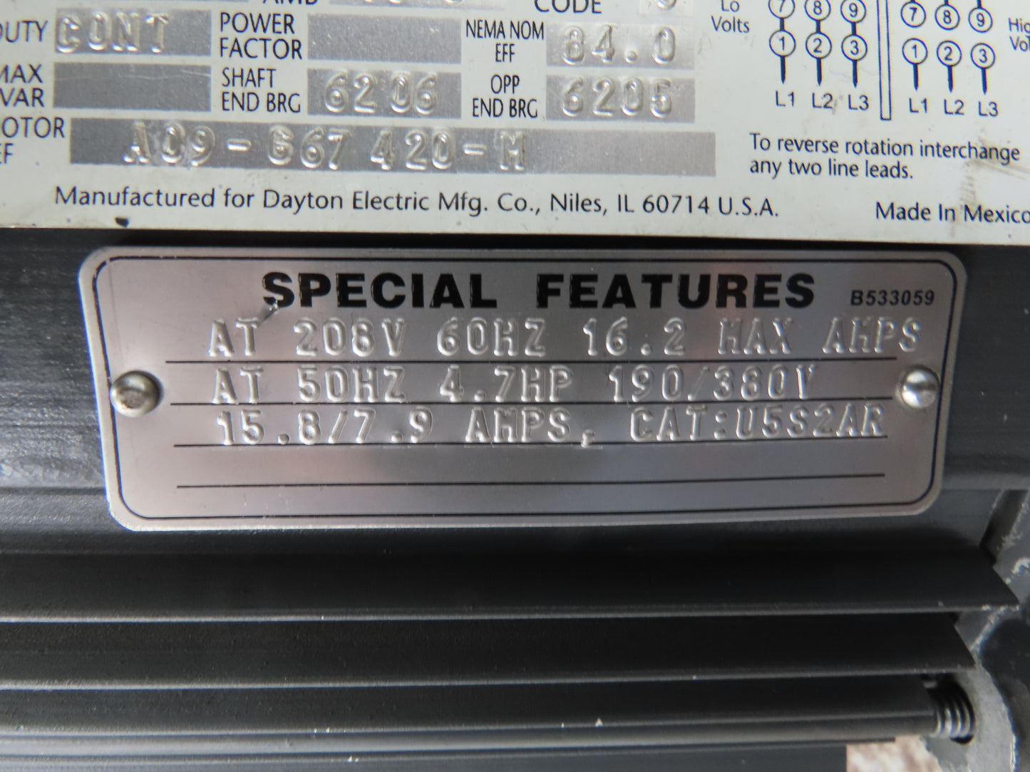 Haldex 6W635 Hydraulic Power Unit 15 Gal Tank 2.5gpm 3000psi 5Hp 230/460V 3PH