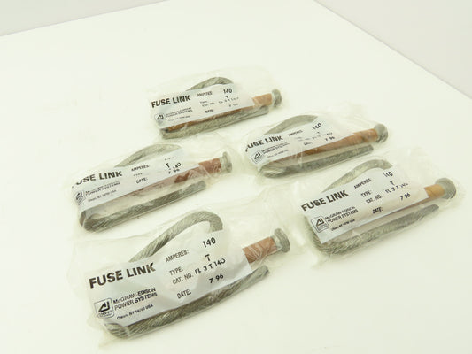 Cooper FL3T140 Universal Fuse Link Button Head 140 Amperes Slow Acting  Lot of 5