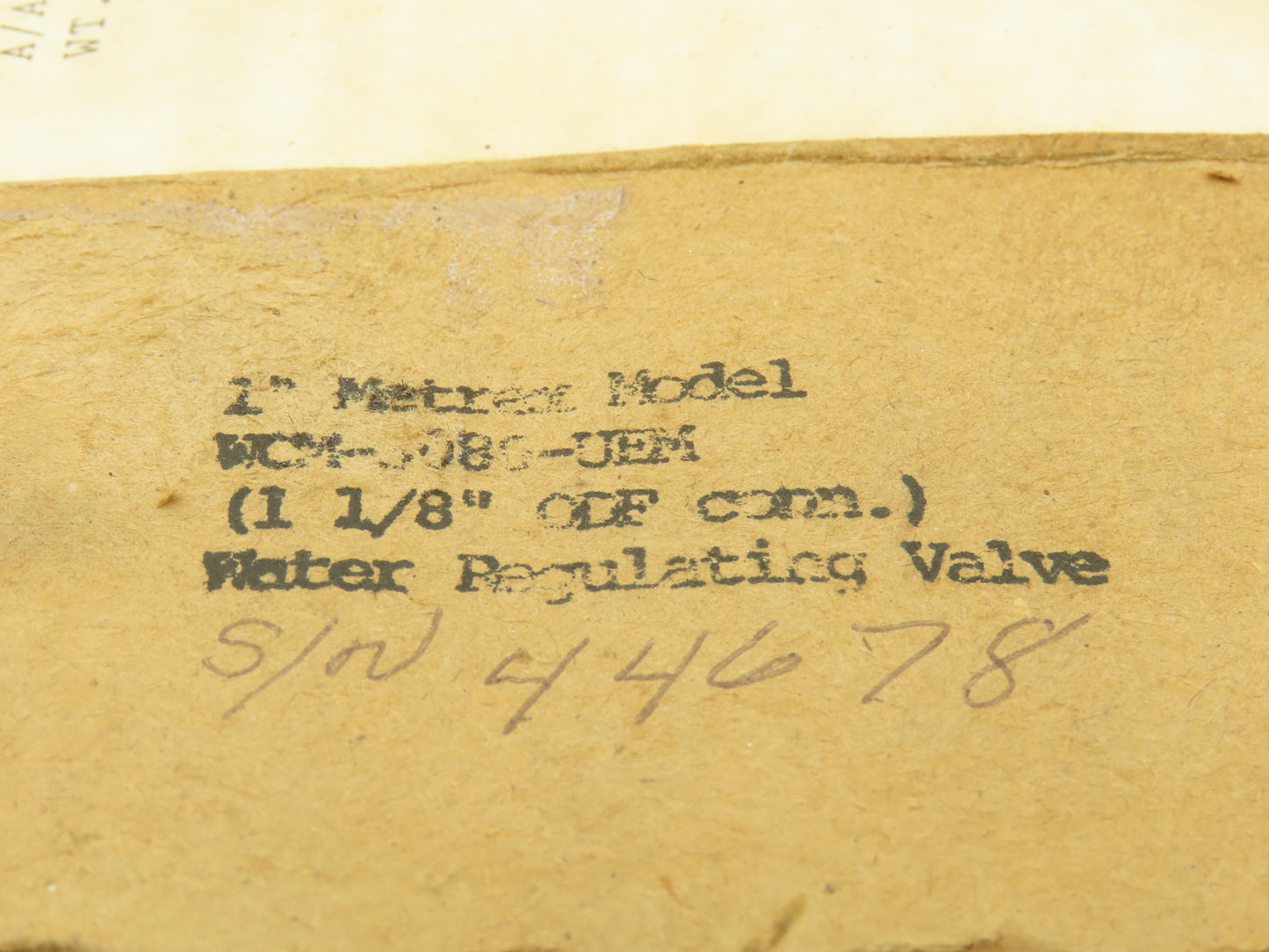 Metrex WCM3080-UEM 1" Water Regulating Valve 50-250 PSI Brass/Bronze