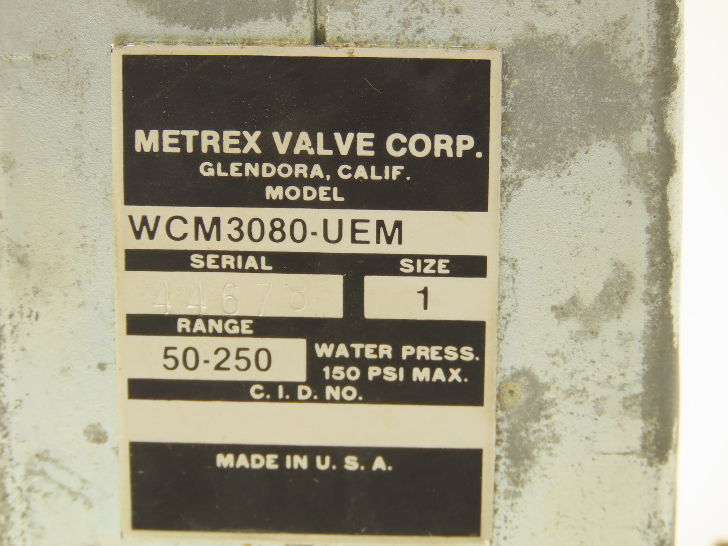 Metrex WCM3080-UEM 1" Water Regulating Valve 50-250 PSI Brass/Bronze